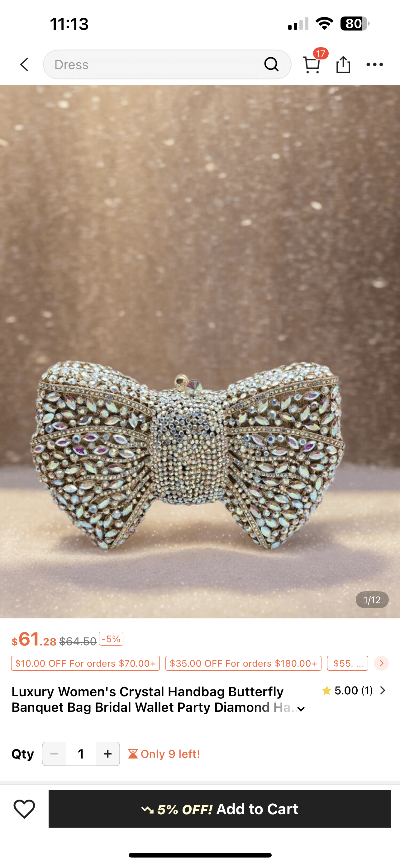 Bridal accessories-silver  purse