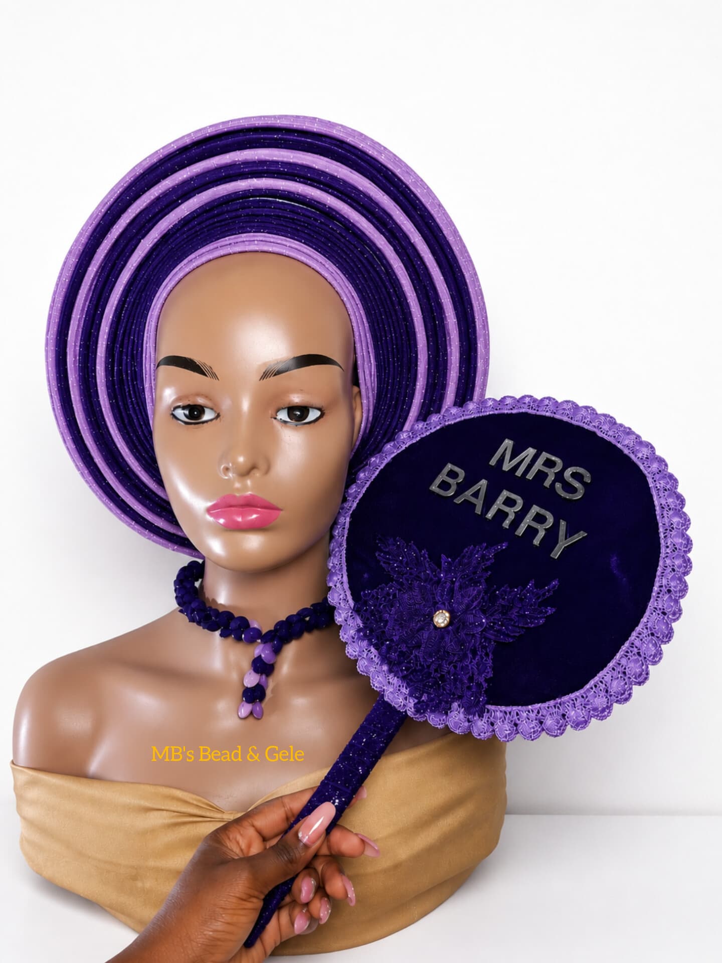 COMBO - Auto Gele & Bridal Hand Fan