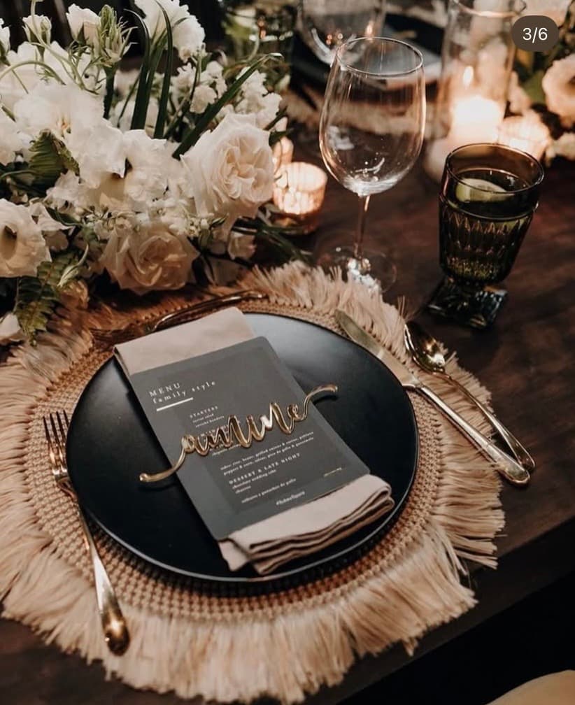 Decor details for a rustic themed event