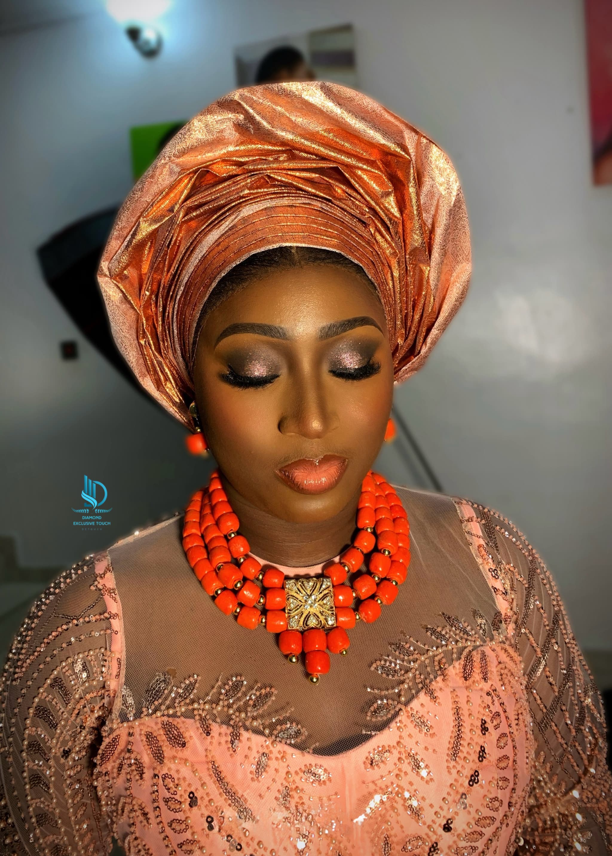 Traditional Makeup and Gele